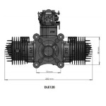 DLE Gasoline Engine DLE120 Rear Exhaust 120CC for RC Airplane 12HP/7500RPM